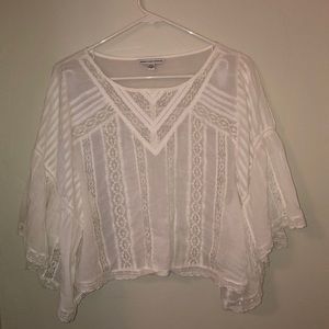 American Eagle White Eyelet Top